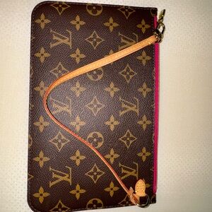Louis Vuitton Brown and Gold Wristlet